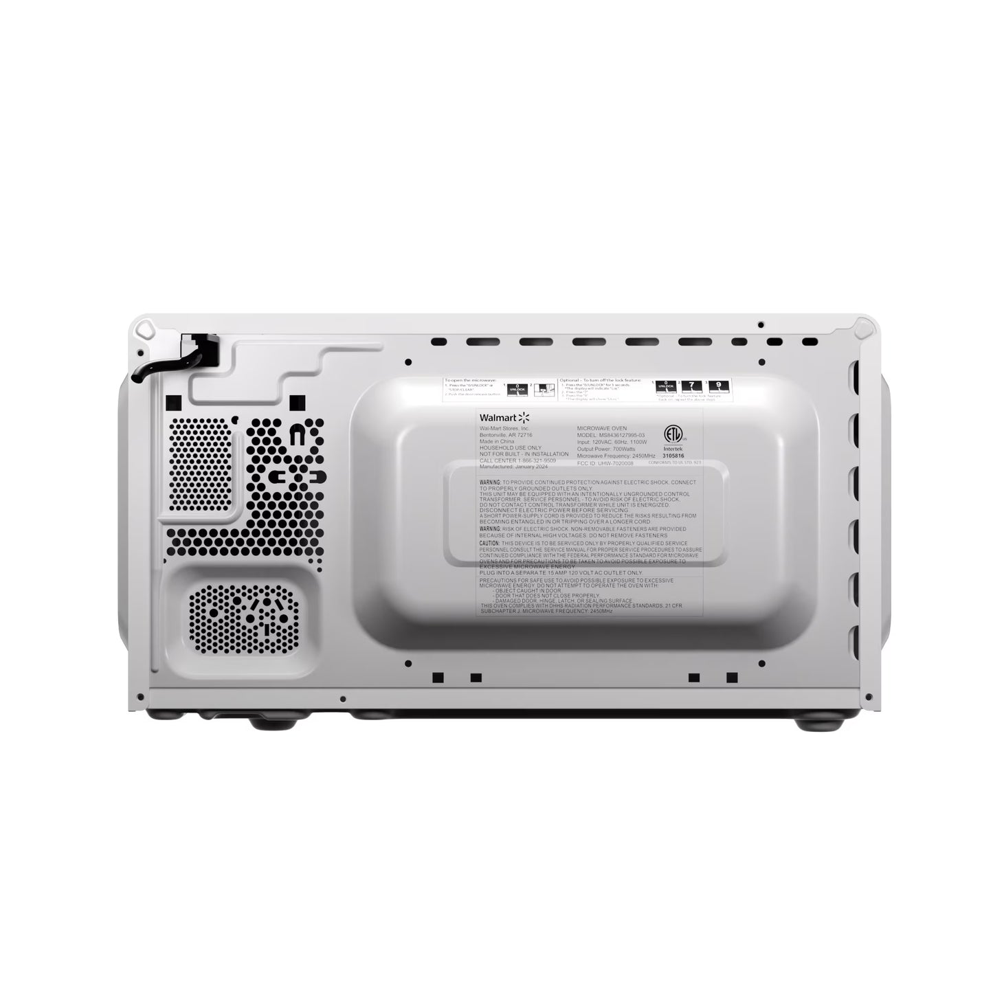 0.7 Cu Ft Countertop Microwave Oven, 700 Watts, White