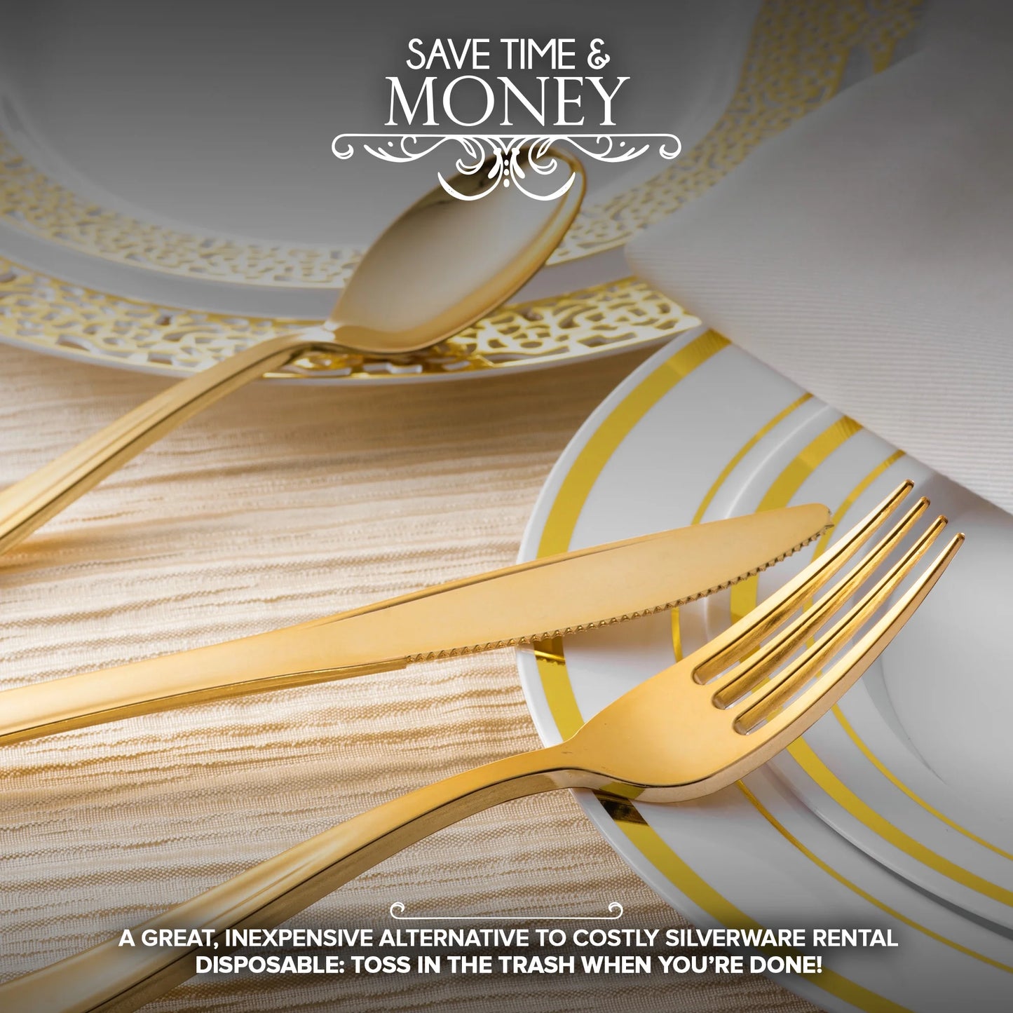 700 Piece Gold Dinnerware Party Set