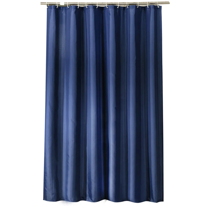 Solid Color Shower Curtain Dark Blue Waterproof Bath Curtains Bathroom for Bathtub Bathing Cover Extra Large Wide 12Pcs Hooks