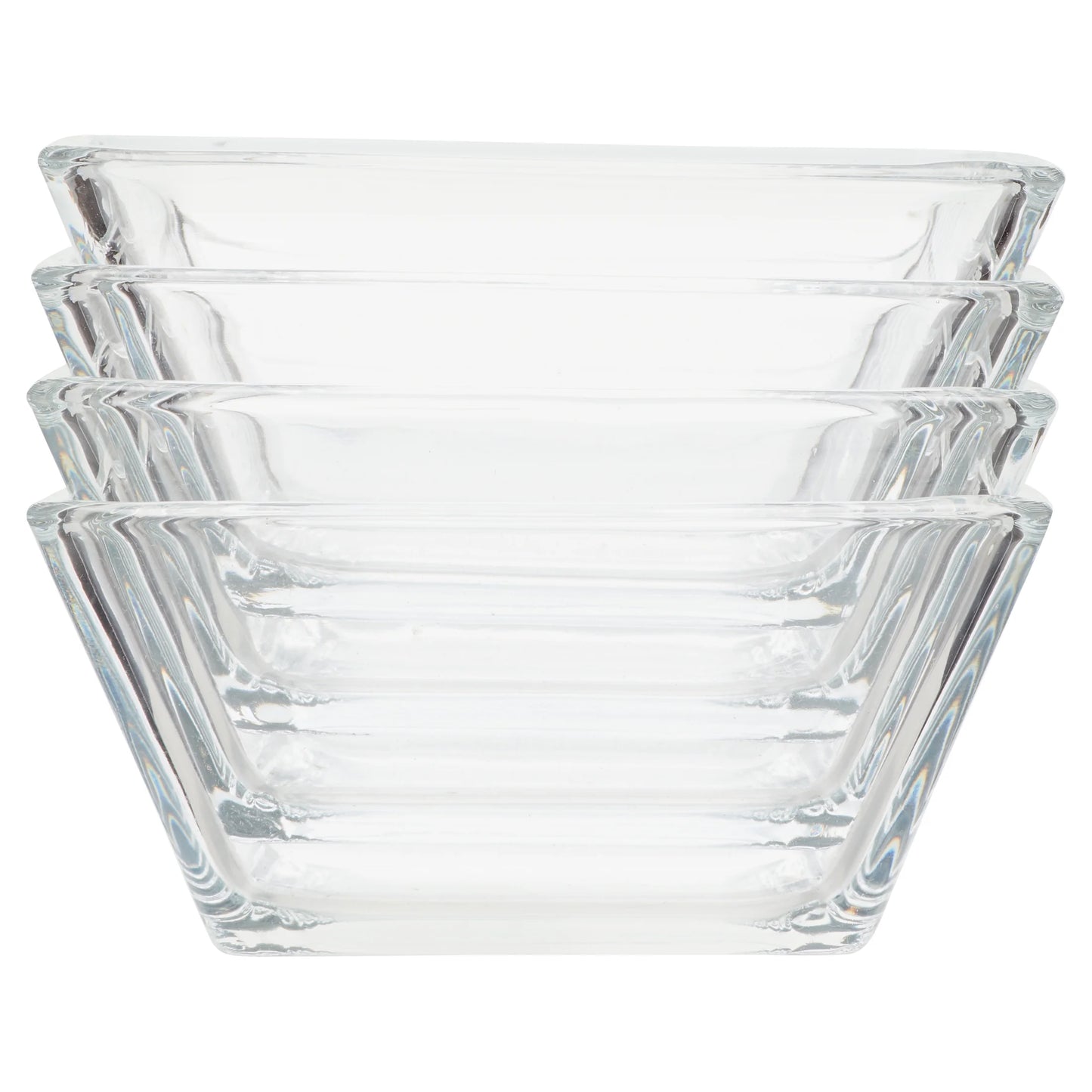 12-Piece Square Clear Glass Dinnerware Set