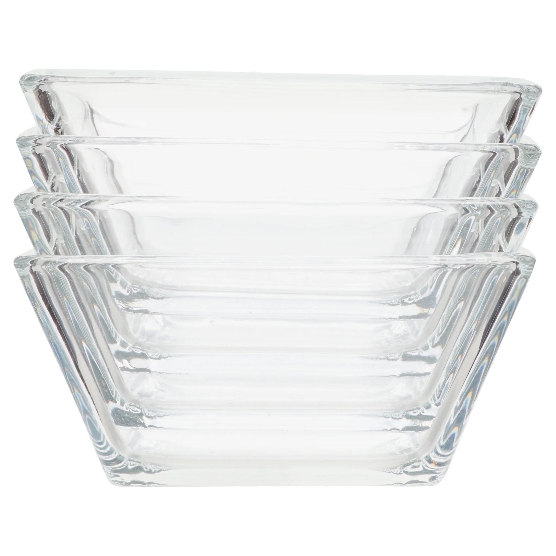 12-Piece Square Clear Glass Dinnerware Set