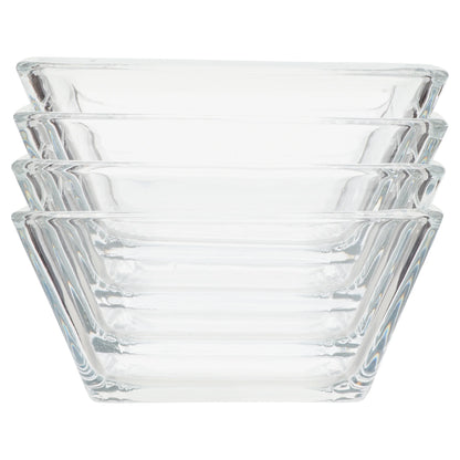12-Piece Square Clear Glass Dinnerware Set