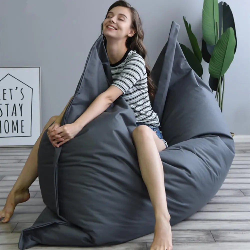OVERSIZED Sofa Cover Chairs without Filler Waterproof Lounger Seat Bean Bag Puff Asiento Couch Tatami Living Room Furniture