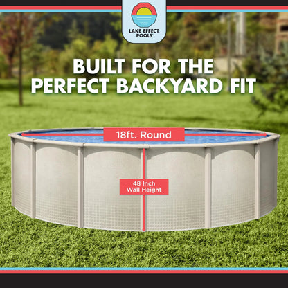 Impressions 18' round X 48" Wall Above-Ground Swimming Pools, Full Start-Up Kit