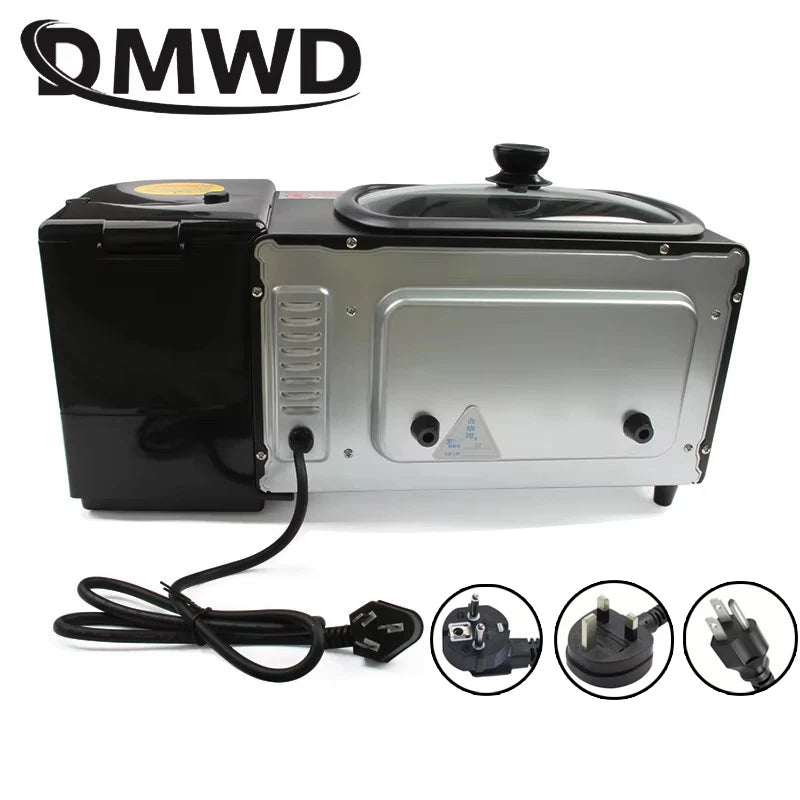 110V/220V 3-In-1 Breakfast Machine Drip American Coffee Maker Cooker Teppanyaki Bread Pizza Oven Egg Omelette Frying Pan Toaster
