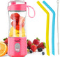 Personal Blender, Portable Juice on the Go Blender for Shakes and Smoothies, USB-C Rechargeable, Cordless (Pink)