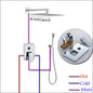 Wall Mount Rainfall Shower Faucet Set Chrome Concealed Bathroom Faucets System 16'' Head with Swivel Tub Spout Mixer Tap