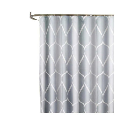 Waterproof Shower Curtain with 12 Hooks Geometric Printed Bath Curtains Water Drop Pattern Polyester Cloth Bathroom Accessories