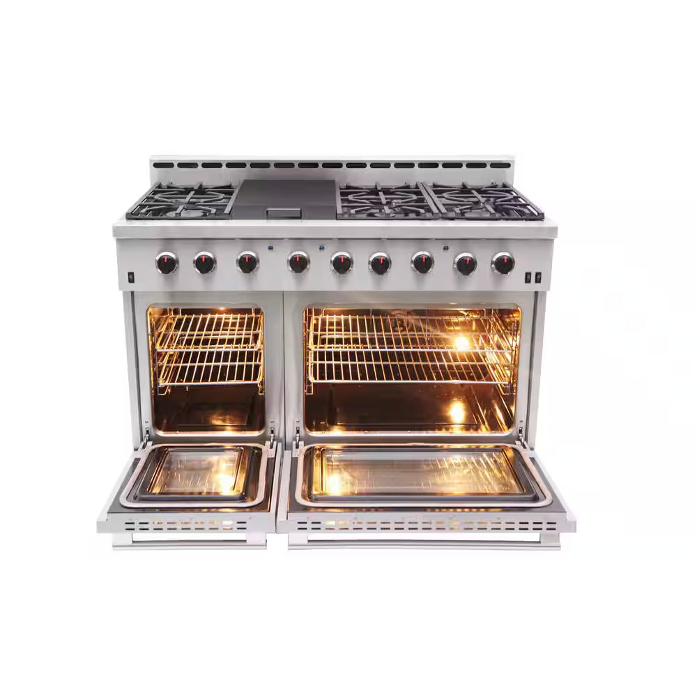 Entree 48 In. 7.2 Cu. Ft. Professional Style Gas Range with Convection Oven in Stainless Steel