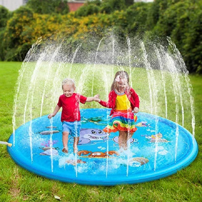 Summer Outdoor Garden Lawn Sea Animal Inflatable Cold Water Spray Kids Sprinkler Interactive Play Game Pad Mat Tub Bath Toys