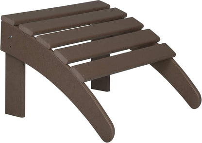 WO Home Furniture Adirondack Chair Outdoor Ottoman Set of 2 PCS Classic Patio Furniture (Dark Brown)