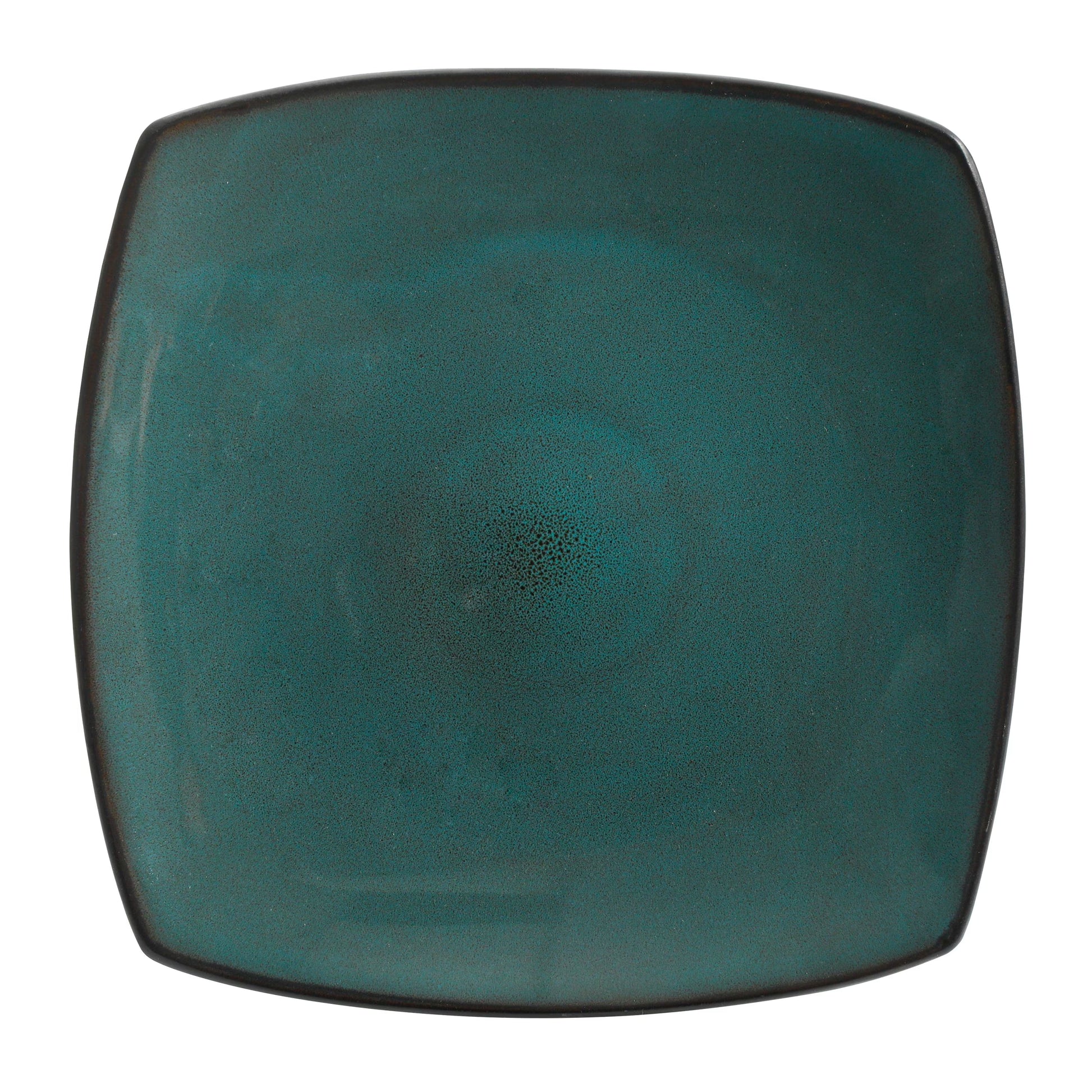 Soho Lounge Square Stoneware 16 Piece Dinnerware Set, Teal