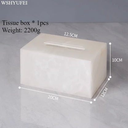 Light Luxury White Jade Stone Home Bathroom Wash Suit Bathroom Supplies Brush Tooth Cup Soap Bottle Soap Dish Toothbrush Holder