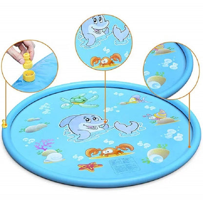 Summer Outdoor Garden Lawn Sea Animal Inflatable Cold Water Spray Kids Sprinkler Interactive Play Game Pad Mat Tub Bath Toys