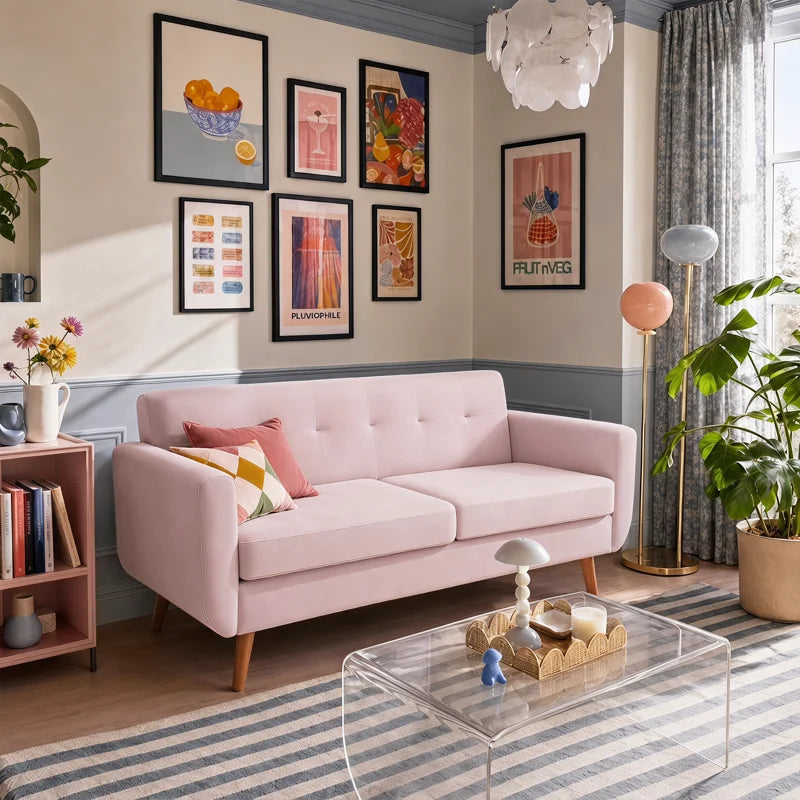 Jadier 66" Upholstered Loveseat Square Sofa
