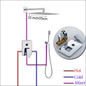 Wall Mount Rainfall Shower Faucet Set Chrome Concealed Bathroom Faucets System 16'' Head with Swivel Tub Spout Mixer Tap