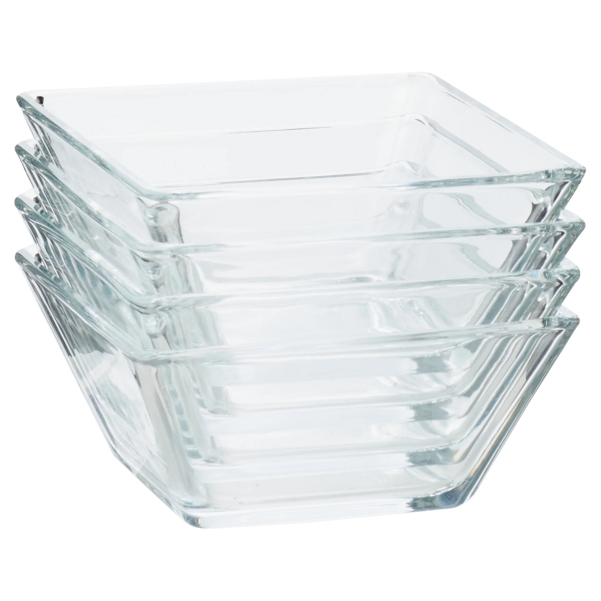 12-Piece Square Clear Glass Dinnerware Set