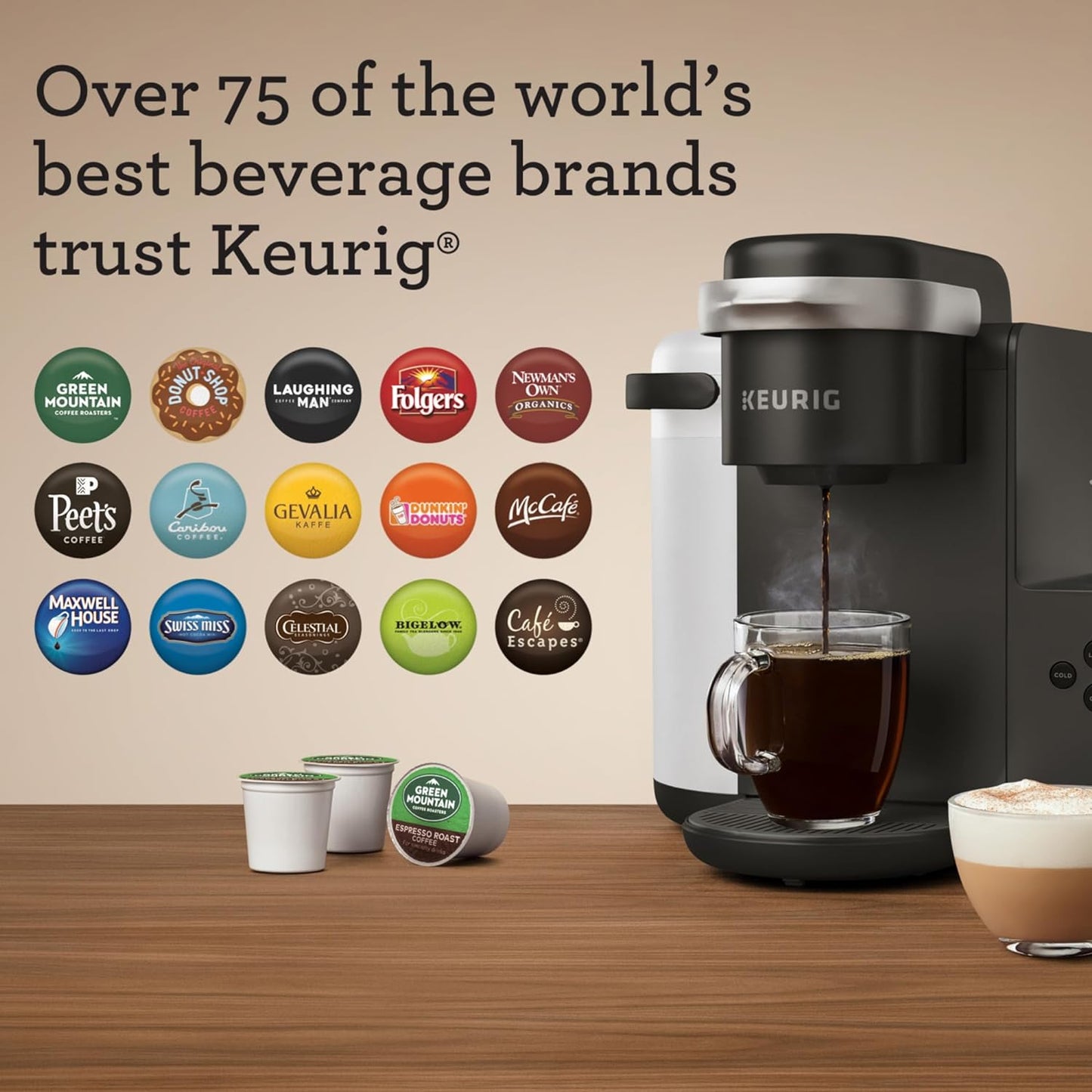 K-Cafe Single-Serve K-Cup Coffee Maker, Latte Maker and Cappuccino Maker, Comes with Dishwasher Safe Milk Frother, Coffee Shot Capability, Compatible with All  K-Cup Pods, Dark Charcoal | Dishwasher Safe Milk Frother