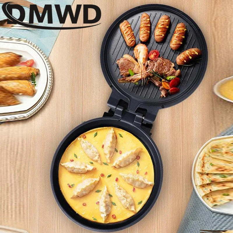 Multifunction Electric Hot Pot Cooking Skillet Barbecue Machine Crepe Maker Pancake Pizza Baking Pan BBQ Steak Frying Grill