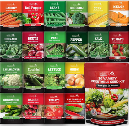 , 20 Variety with Melon Seeds for Planting Vegetables, Vegetable Seeds for Planting Outdoors, Seeds, Garden Seed, Heirloom Seeds for Planting Vegetables and Fruits, Garden Seeds