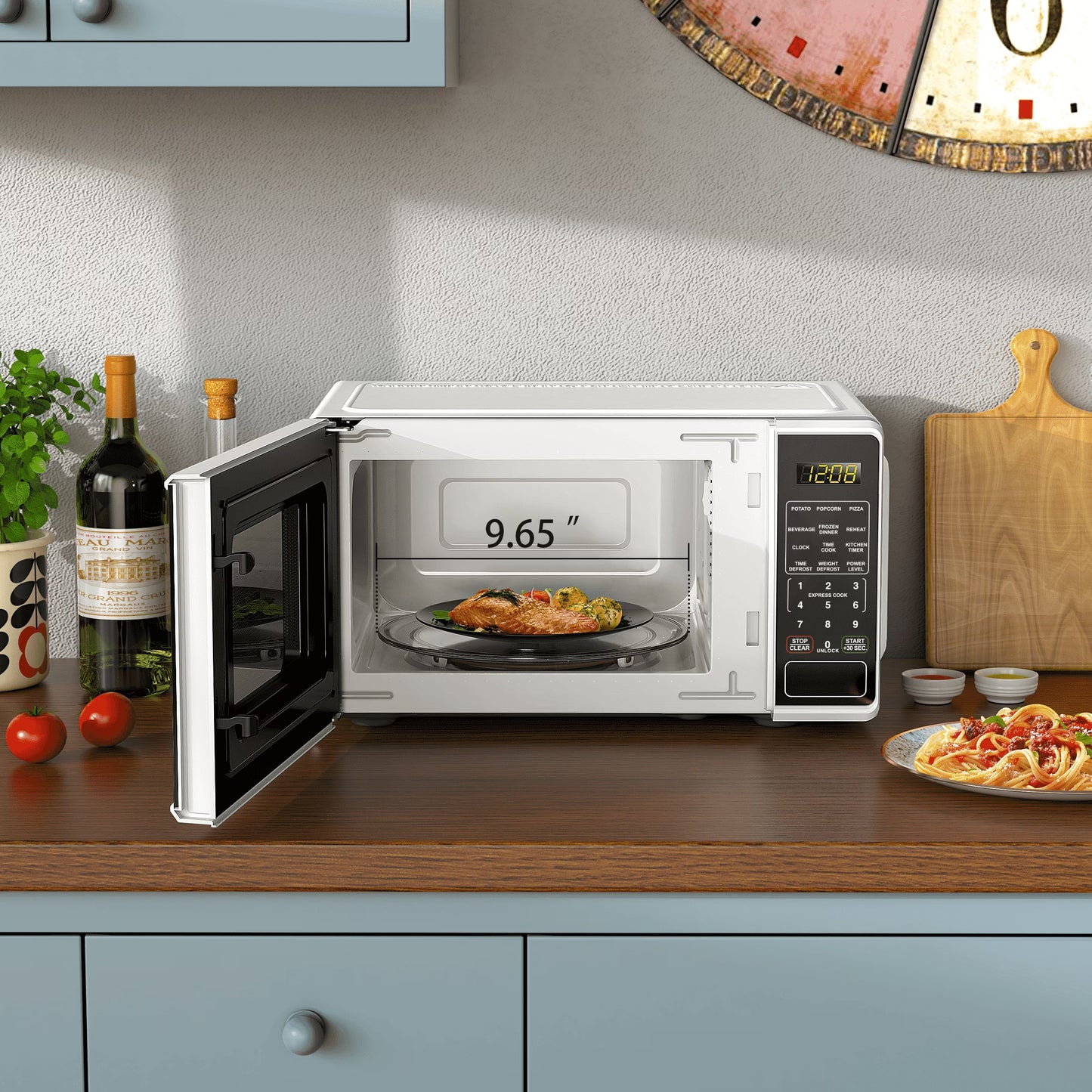 0.7 Cu Ft Countertop Microwave Oven, 700 Watts, White