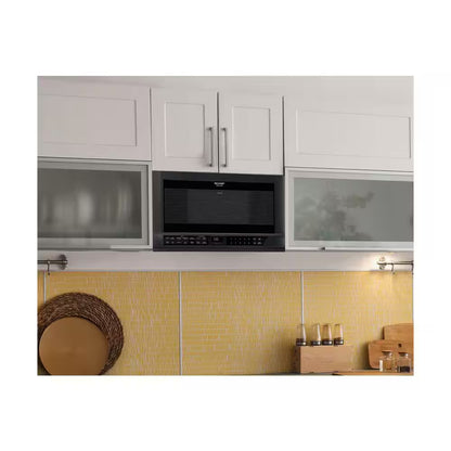24 In. 1.5 Cu. Ft. 1,100-Watt over the Counter Microwave in Black with Sensor Cooking Technology