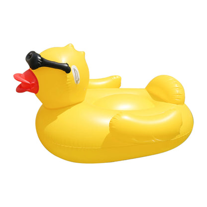 1PC Inflatable Glasses Little Yellow Duck Swimming Pool Floating Pad with Stable Legs and Wings Oversized Riding Floating Pad
