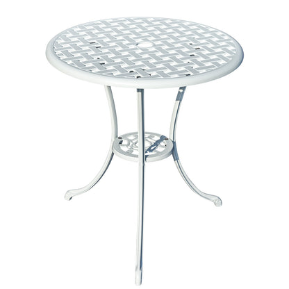 3 Pcs Bistro Set White Table 2 Chairs Outdoor Patio Furniture Weather Resistant