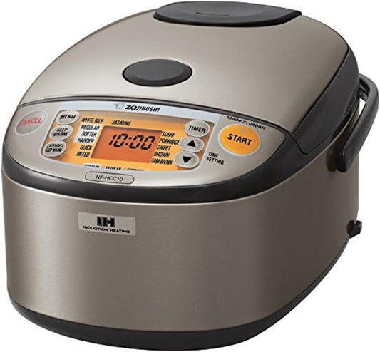 Zojirushi NP-HCC10XH Induction Heating System Rice Cooker and Warmer, 5.5-Cup, Stainless Dark Gray