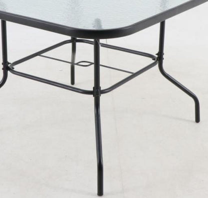 Albany Lane 6-Piece Steel Outdoor Patio Dining Set with Umbrella, Black