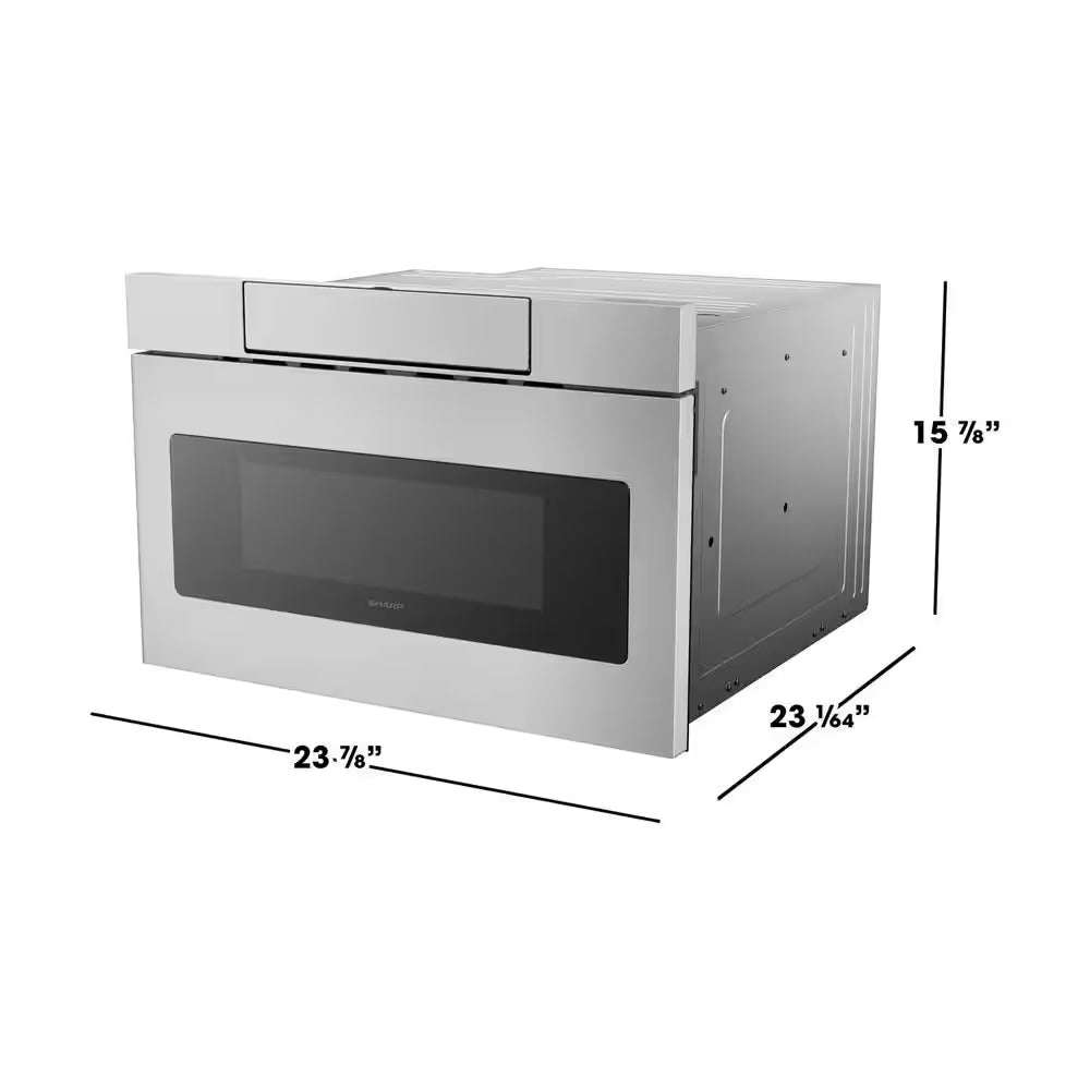 24 In. 1.2 Cu. Ft. Built-In Microwave Drawer with Concealed Controls in Stainless Steel Finish with Sensor Cooking