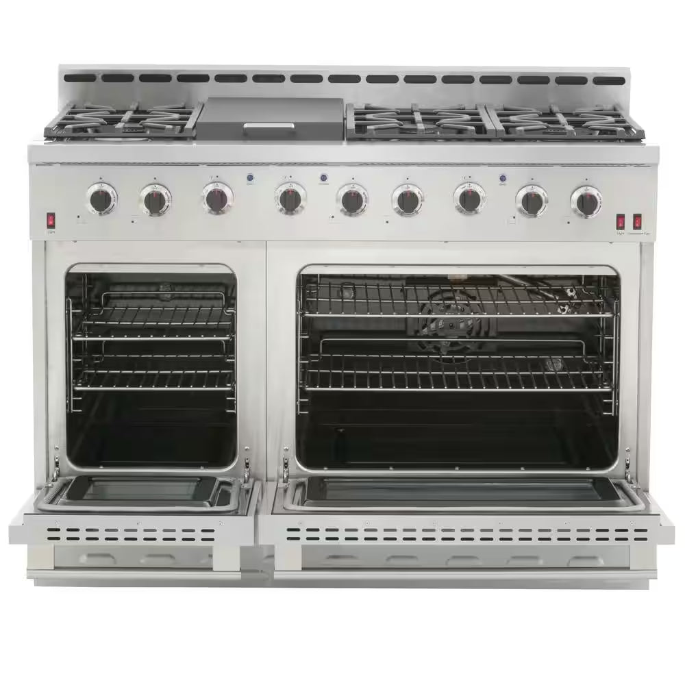 Entree 48 In. 7.2 Cu. Ft. Professional Style Gas Range with Convection Oven in Stainless Steel