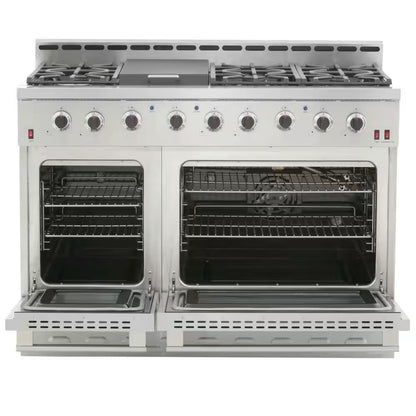 Entree 48 In. 7.2 Cu. Ft. Professional Style Gas Range with Convection Oven in Stainless Steel