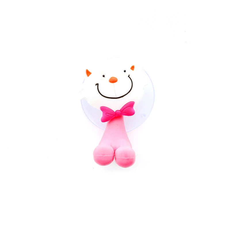 Cartoon Animal Toothbrush Holder Wall Mounted Antibacterial Tooth Brush Storage Rack with Suction Cup Bathroom Organizer