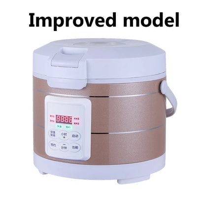 3L Smart Touch Panel Rice Cooker Vehicle-Mounted Multicooker Non-Stick Liner with Steamer Reservation Food Warmer Hotpot Boiler