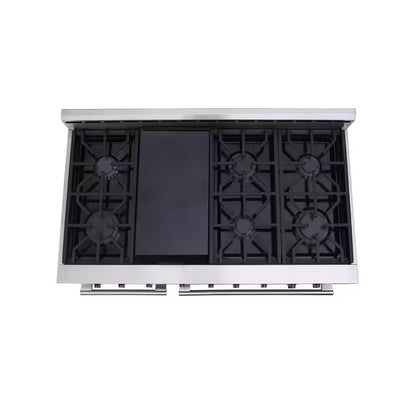Entree 48 In. 7.2 Cu. Ft. Professional Style Gas Range with Convection Oven in Stainless Steel