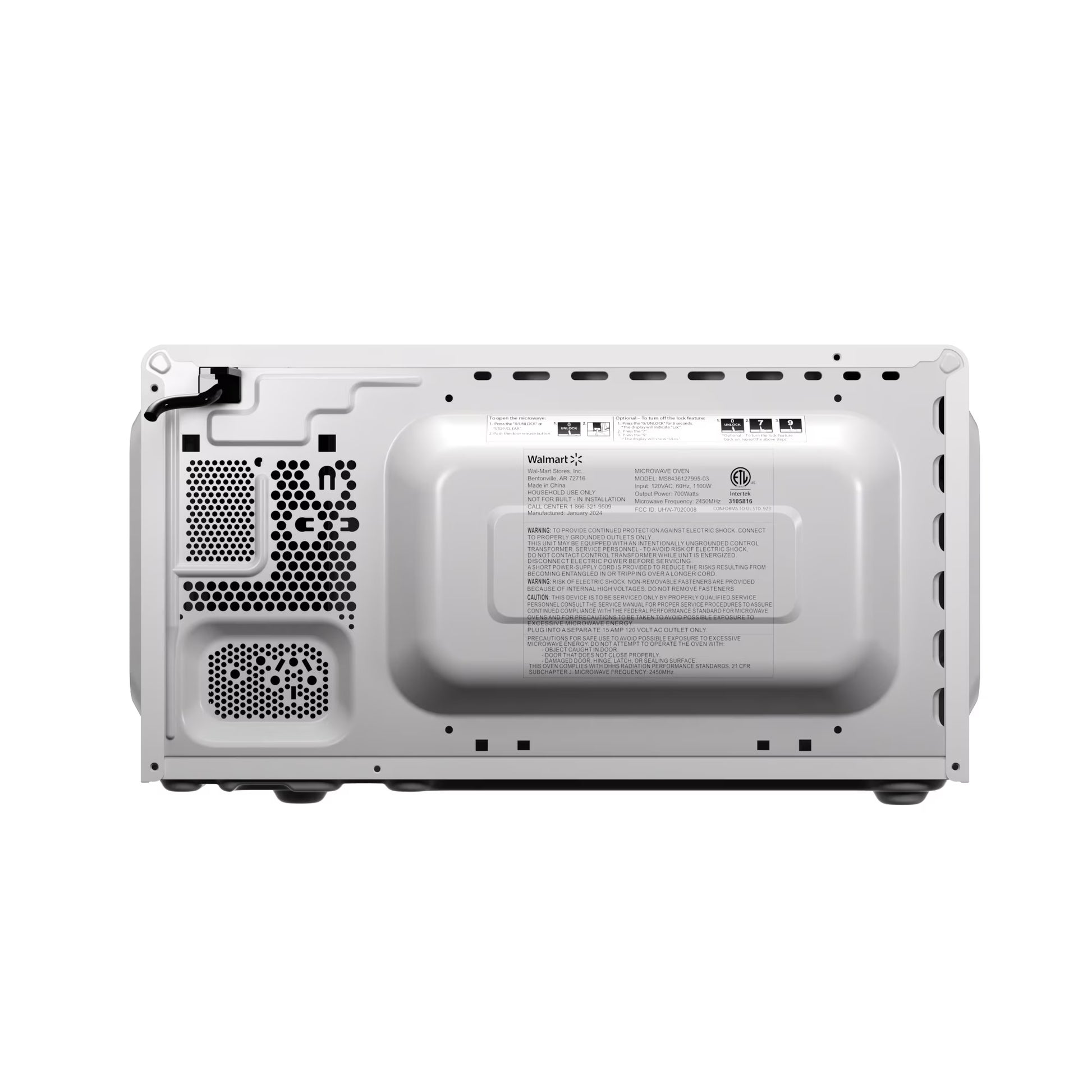 0.7 Cu Ft Countertop Microwave Oven, 700 Watts, White
