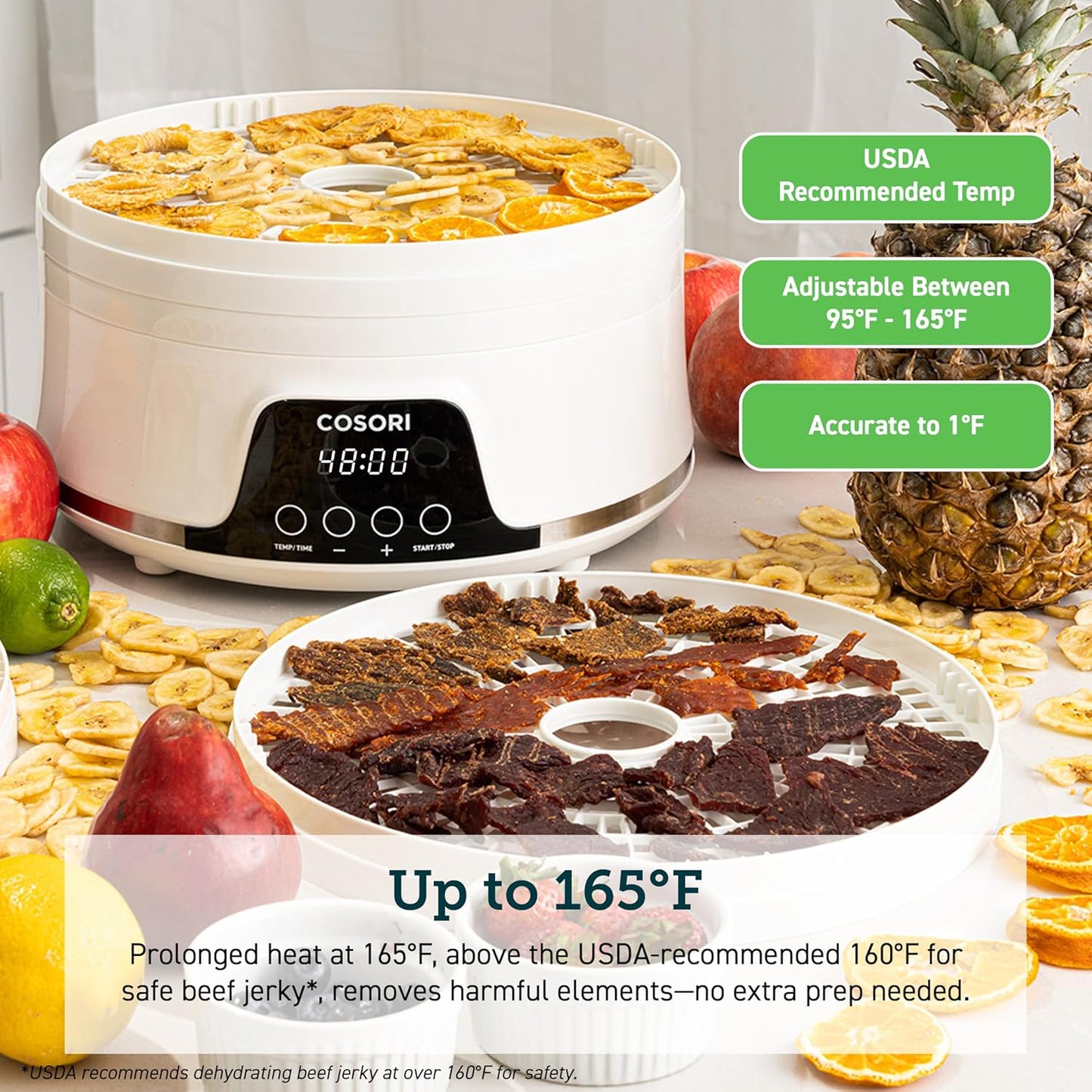 Food Dehydrator, 5 Bpa-Free Trays, 165°F Temperature Control, 350W