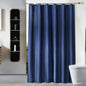 Solid Color Shower Curtain Dark Blue Waterproof Bath Curtains Bathroom for Bathtub Bathing Cover Extra Large Wide 12Pcs Hooks