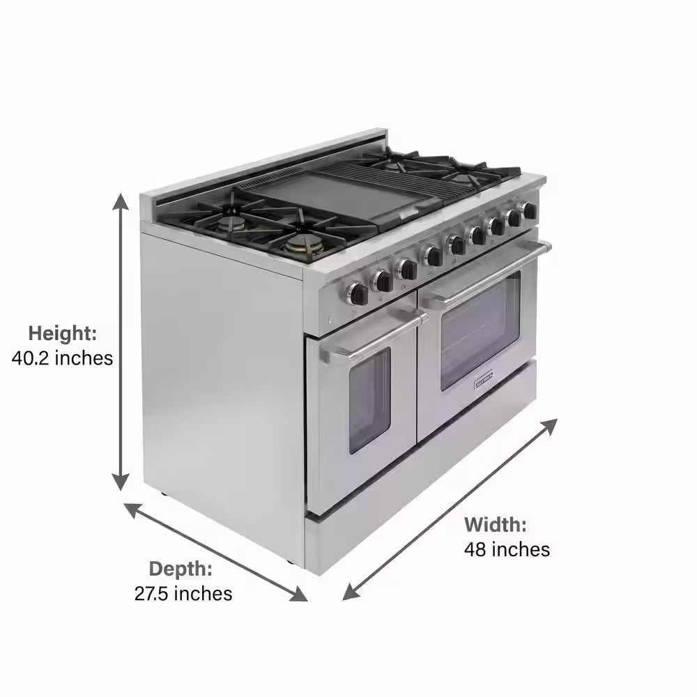 Entree 48 In. 7.2 Cu. Ft. Professional Style Gas Range with Convection Oven in Stainless Steel