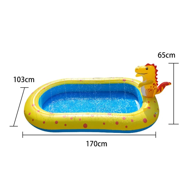 Cartoon Dinosaur PVC Inflatable Spray Pool Funny Outdoor Water Fun Swimming Pool for Kids Gift Creative Summer Water Play Toys