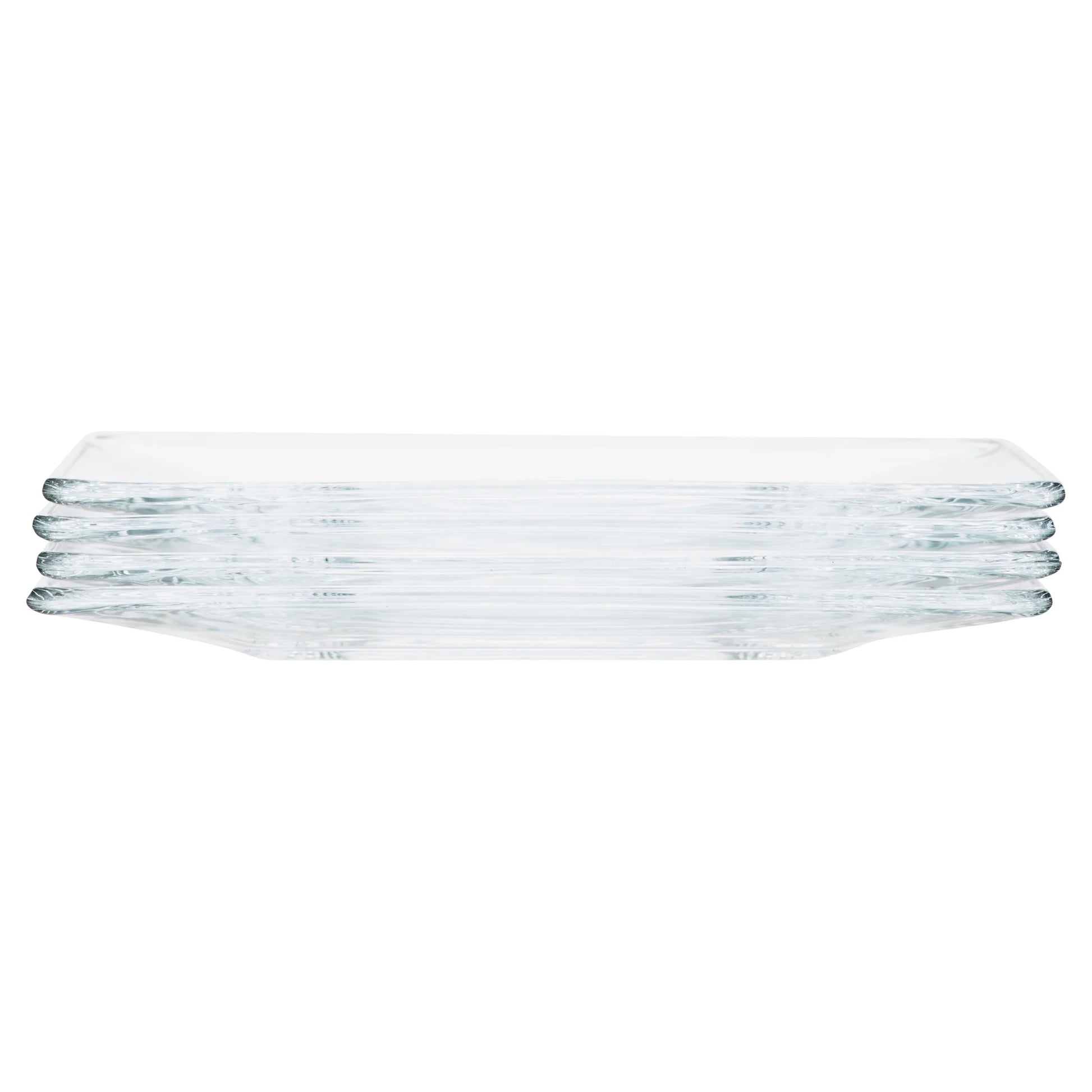 12-Piece Square Clear Glass Dinnerware Set