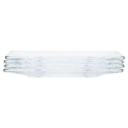12-Piece Square Clear Glass Dinnerware Set