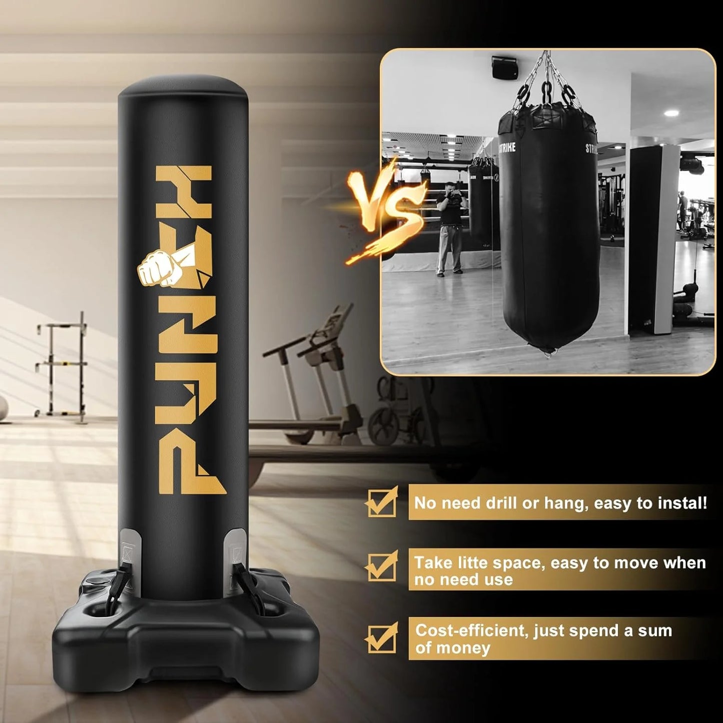 Freestanding Punching Bag | Heavy Boxing Bag with Stand Kickboxing Bag Heavy Boxing Base for Training