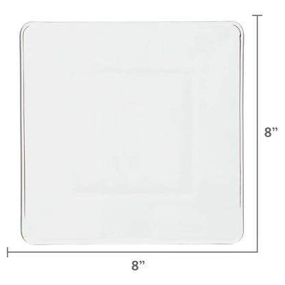 12-Piece Square Clear Glass Dinnerware Set