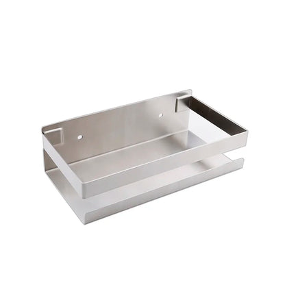 Stainless Steel Bathroom Shelf Black Shower Shampoo Storage Rack Adhesive Suqare Kitchen Bathroom Shlef 20Cm 30Cm 40Cm 50Cm