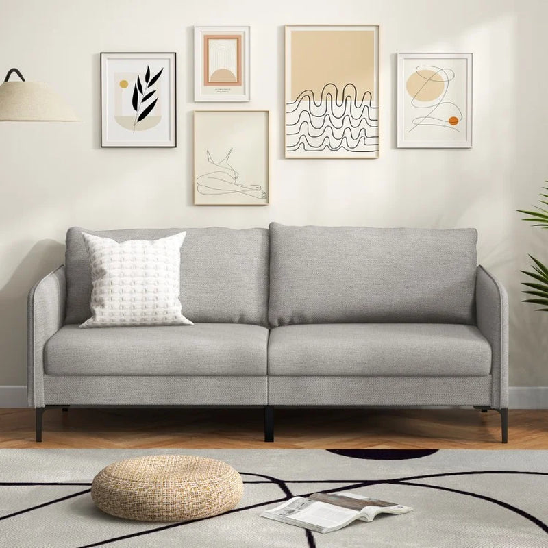 Modern 76 Inch Loveseat Sofa Couch for Apartment Dorm with Metal Legs