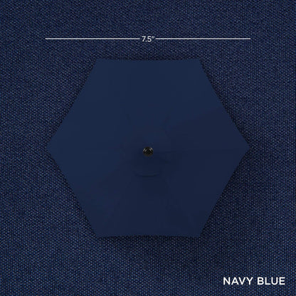 Best Choice Products 7.5Ft Solar Umbrella LED Lighted Patio Umbrella, Table Market Umbrella with Tilt and Crank, Outdoor Umbrella for Garden, Deck, Backyard, Pool and Beach - Navy Blue