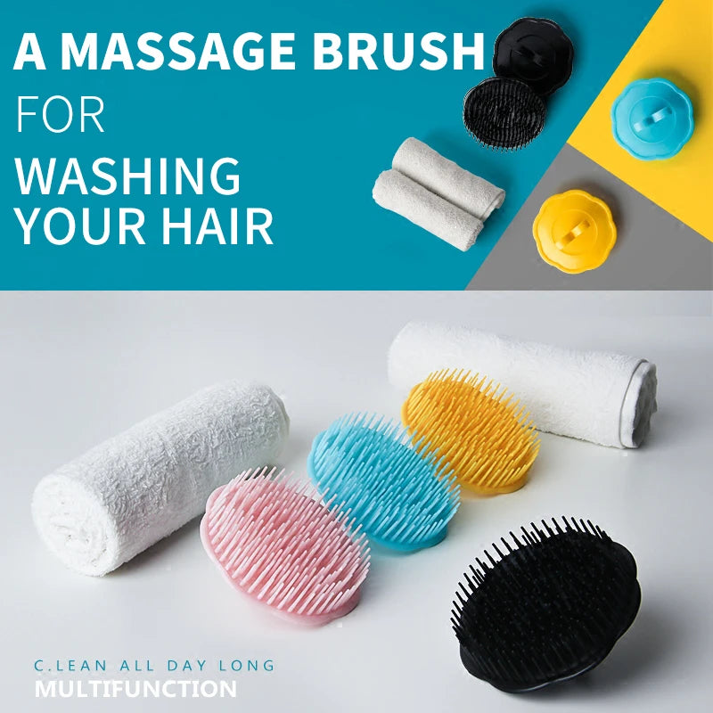 Head Massage Brush Soft Glue Shampoo Brush Bathroom Products Plastic Sanitary Comb Washing Hair Scalp Shower Body