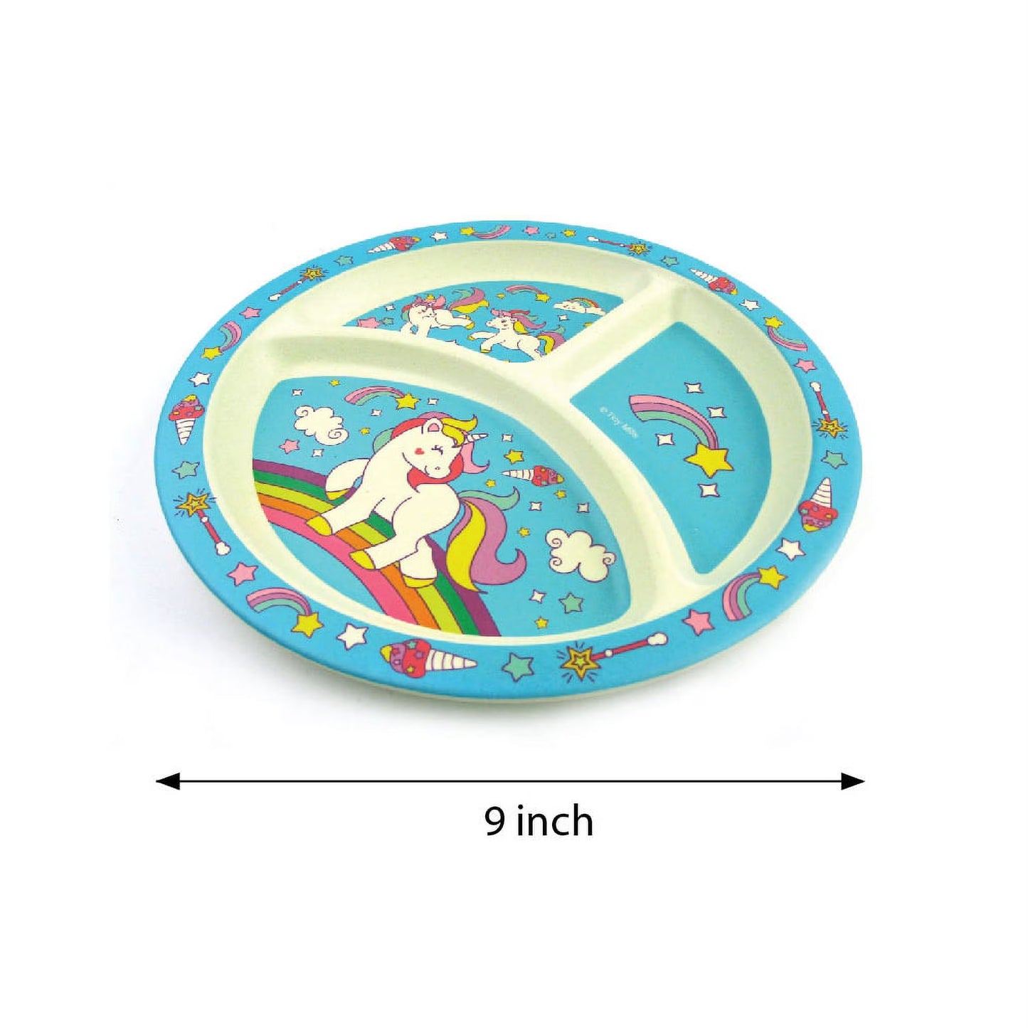 4 Pcs Plant Based Kid'S Unicorn Dinnerware Set for Gifts, Birthdays, Christmas, Holidays, Hanukkah, Easter